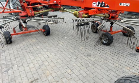 Dvourotorový shrnovač píce, sena FELLA TS1402 STAVITELNÝ ZÁBĚR. STRANOVÝ,   FENDT, POTTINGER, CLAAS, KÜHN, DEUTZ-FAHR,KRONE